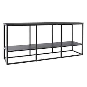 65 in. Black Wood TV Stand Fits TVs up to 60 in. with Open Shelf