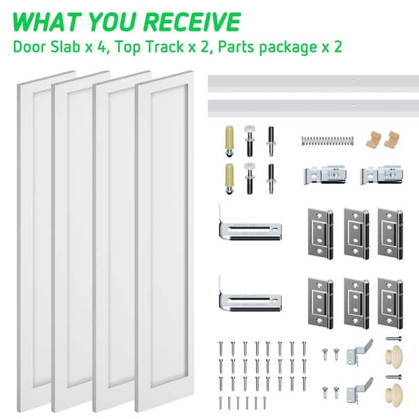 SOCBAZZAR 48 in. x 78.4 in. 1-Panel Hollow Core White Primed