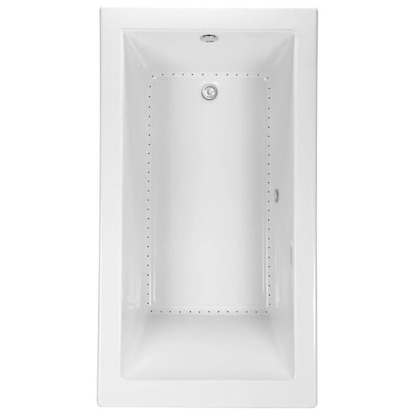 Aquatic Serenity 18 - 72 in. Rectangular Bathtub with Reversible Drain in Acrylic Drop-in DriftBath and Chromotherapy White