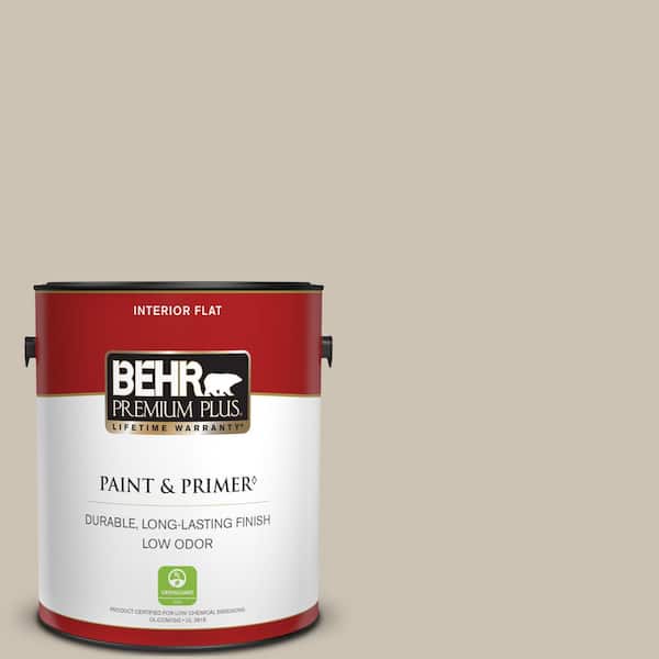 BEHR PREMIUM PLUS 1 qt. #PPU5-08 Sculptor Clay Flat Low Odor Interior Paint  & Primer 105004 - The Home Depot