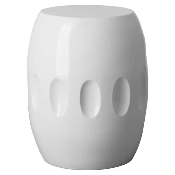 Emissary 22 In Orion White Ceramic Outdoor Garden Stool 12724WT The   Emissary Outdoor Side Tables 12724wt 64 600 