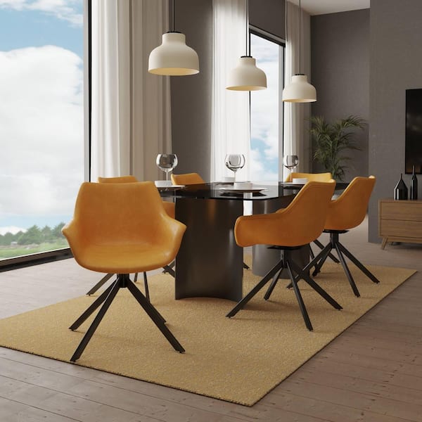 FABULAXE Mid-Century Black Modern Style Plastic DSW Shell