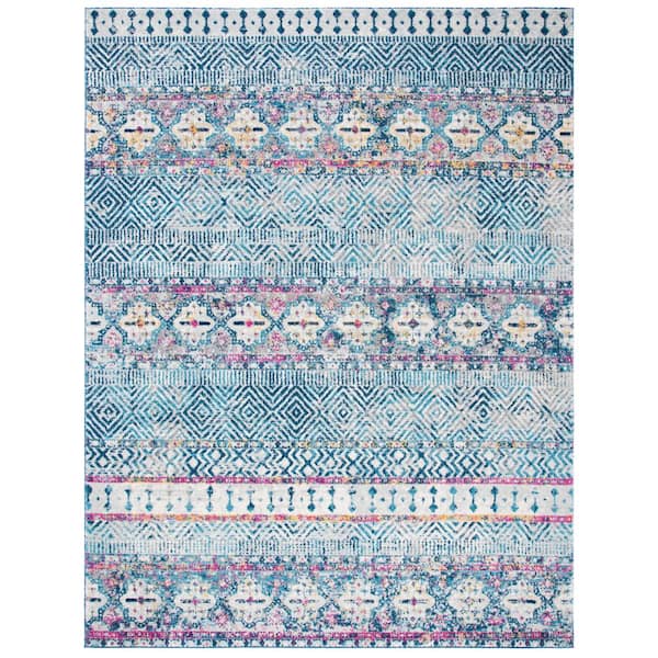 Madison 12 ft. x 15 ft. Denim Blue/Purple Geometric Area Rug