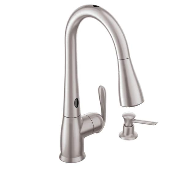 Haysfield Single Handle Touchless Pull Down Sprayer Kitchen Faucet with Motion Sense in Spot Resist Stainless