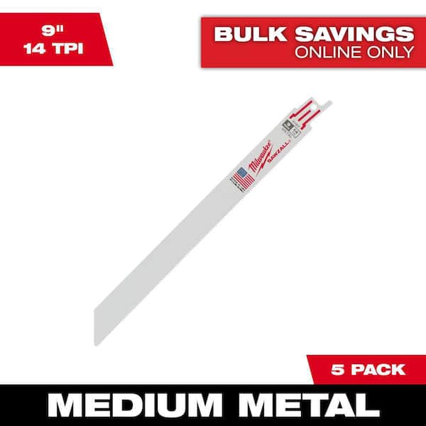9 in. 14 TPI Medium Metal Cutting SAWZALL Reciprocating Saw Blades (5-Pack)