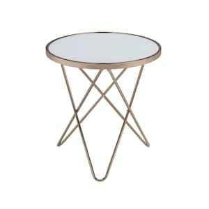 Valora Champagne and Frosted Glass Top End Table