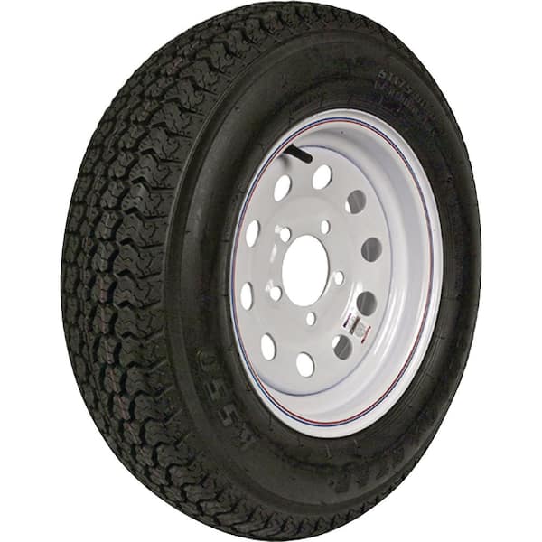 Loadstar ST175/80D-13 K550 BIAS 1360 lb. Load Capacity White with Stripe 13 in. Bias Tire and Wheel Assembly