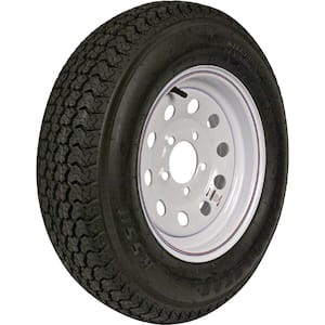 ST205/75D-14 K550 BIAS 1760 lb. Load Capacity White with Stripe 14 in. Bias Tire and Wheel Assembly