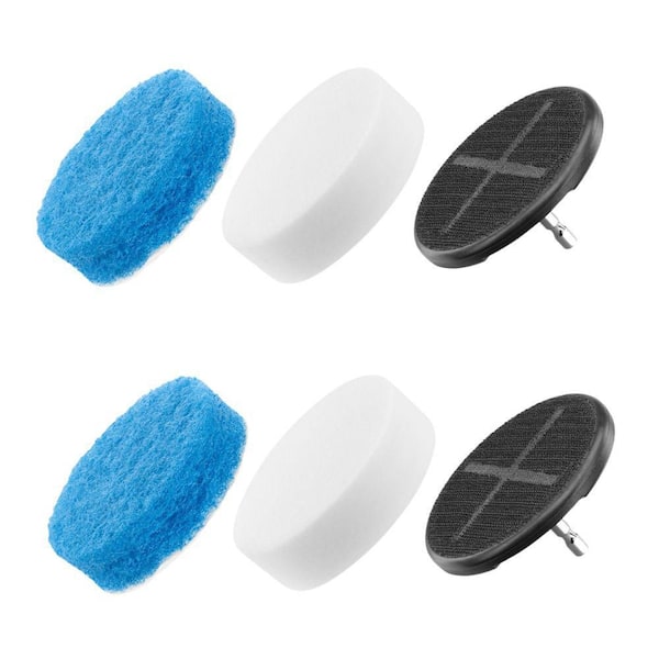 3.5 in. Sponge and Scour Pad Cleaning Accessory Kit 3-Piece with Hex Shank Compatibility (2-Pack)