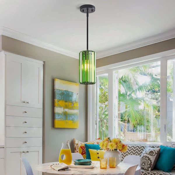 ZHLWIN Home Lighting 40-Watt 1‑Light Dark Green Mini Crystal