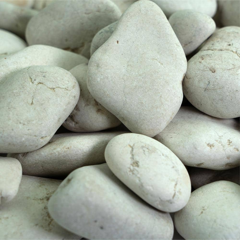 Southwest Boulder Stone 0.25 Cu. ft. 1/2 in. to 1 in. 20 lbs. Porcelain White Rock Pebbles for Potted Plants Gardening