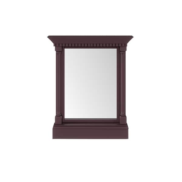 Preston 24 in. W x 29 in. H Small Rectangular Solid Wood Framed Wall Bathroom Vanity Mirror in Dark Chocolate