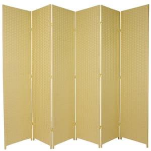 7 ft. Dark Beige 6-Panel Room Divider