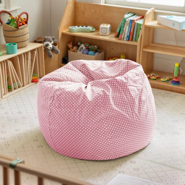 Flash Furniture Small Light Pink Dot Kids Bean Bag Chair DGBEANSMDTPK The Home Depot