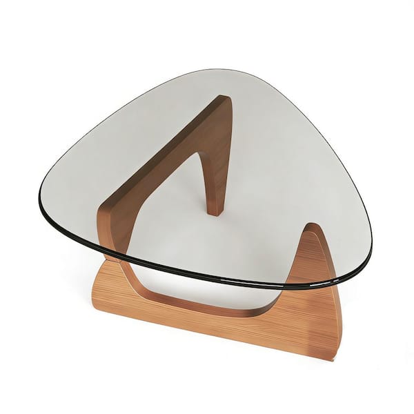 Walnut Coffee Table with Tempered Glass Top