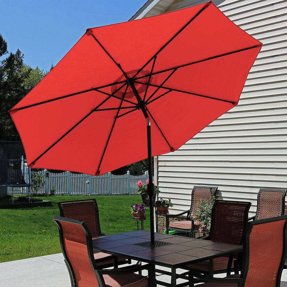 Burnt Orange 9-Foot Aluminum Patio Umbrella with Polyester Canopy