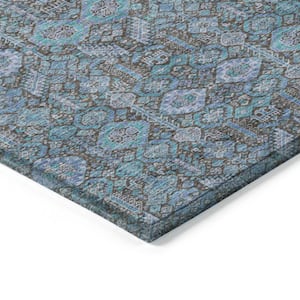 Chantille ACN574 Teal 10 ft. x 14 ft. Machine Washable Indoor/Outdoor Geometric Area Rug