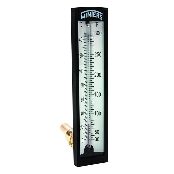 Winters Instruments 5 in. Angle Thermometer with 1/2 in. NPT Lead-Free Brass Thermowell with Temperature Range of 30-300 F/C