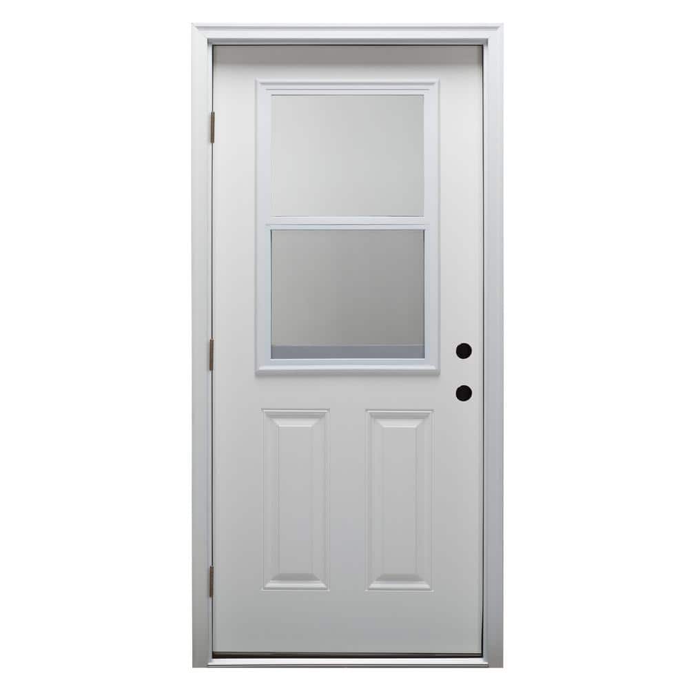 MMI Door 36 in. x 80 in. Vented Right-Hand Outswing 1/2 Lite Clear Primed  Steel Prehung Front Door with Brickmould Z0364693R - The Home Depot