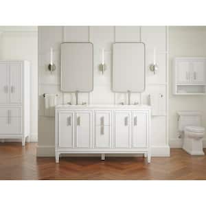 Southerk 60 in. W x 18 in. D x 36 in. H Double Sink Freestanding Bath Vanity in White with Quartz Top