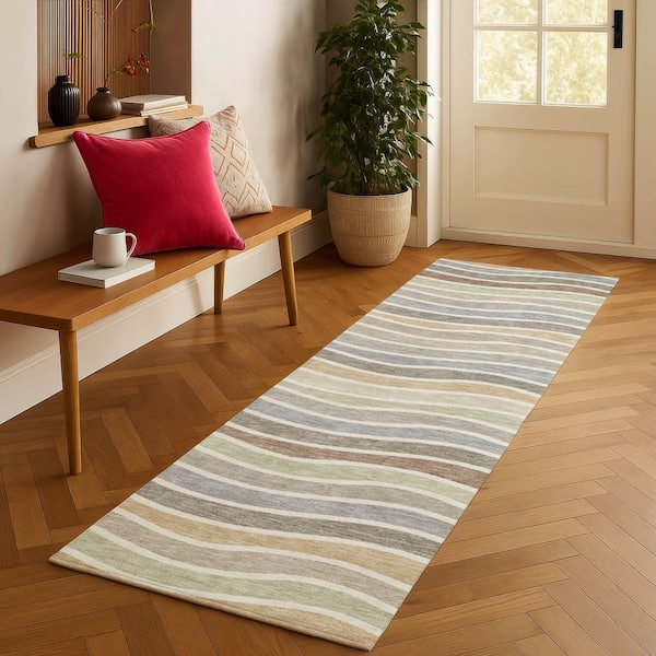 Chantille Machine Washable Indoor/Outdoor Abstract ACN2333 Taupe 2 ft. 3 in. x 7 ft. 6 in. Runner Rug