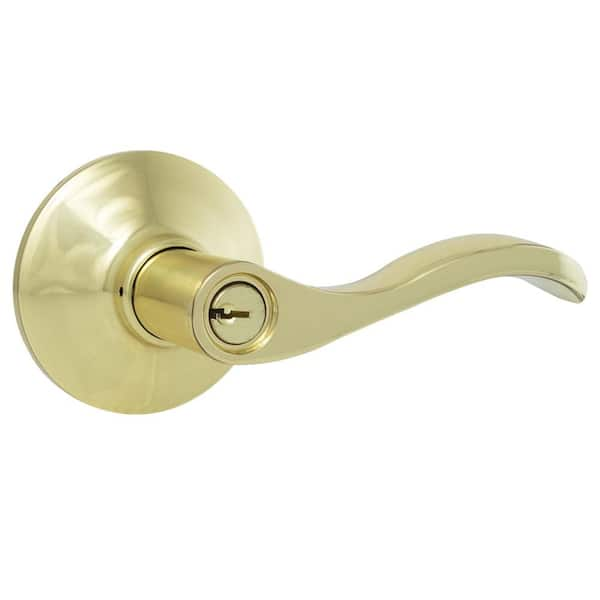 Defiant Brandywine Polished Brass Keyed Entry Door Knob 32T8700B - The Home  Depot