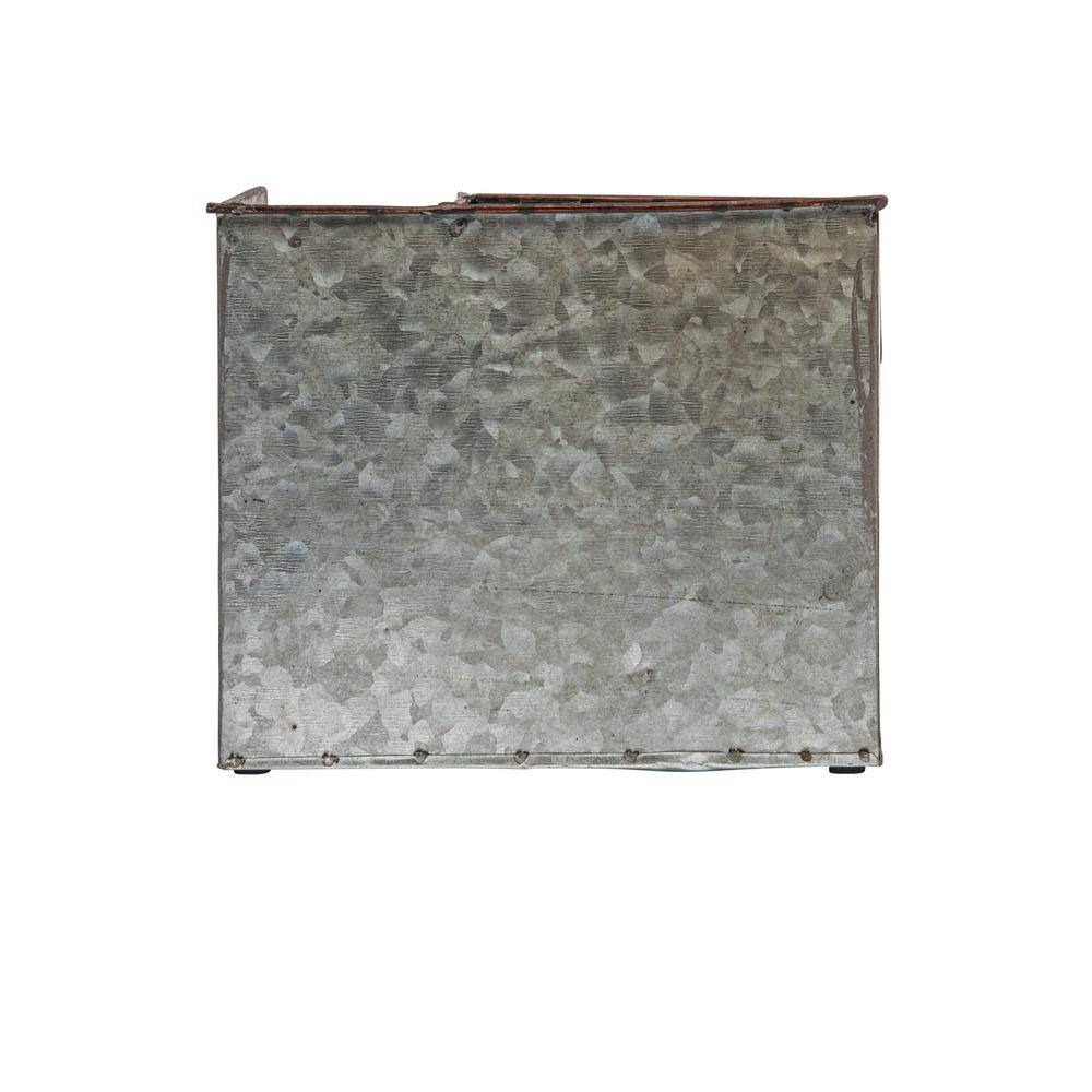 Galvanized Metal 9.5" Desk Organizer with 4 Compartments