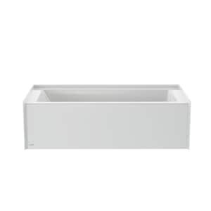 PROJECTA 66 in. x 32 in. Rectangular Skirted Soaking Bathtub with Right Drain in White