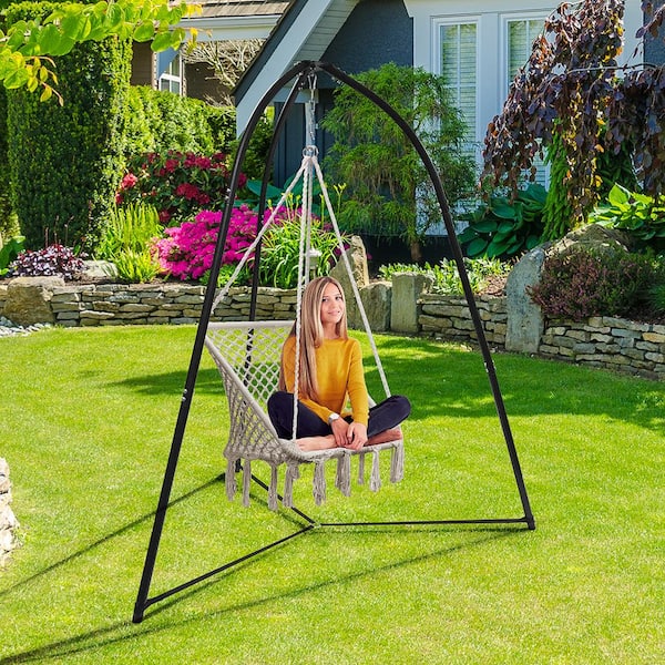 Sorbus 7 ft. Tripod Hanging Chair Stand Metal Hammock Stand in Black  SW-STND4 - The Home Depot