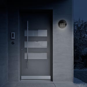 Exil 1-Light Black Outdoor Integrated LED Wall Lantern Sconce