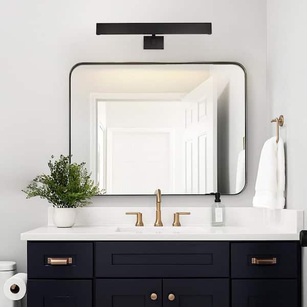 24 in. 2-Light Dimmable Black Picture Light, Adjust Up and Down, Hardwired Wall Sconce, for Artwork, Gallery, Hallway