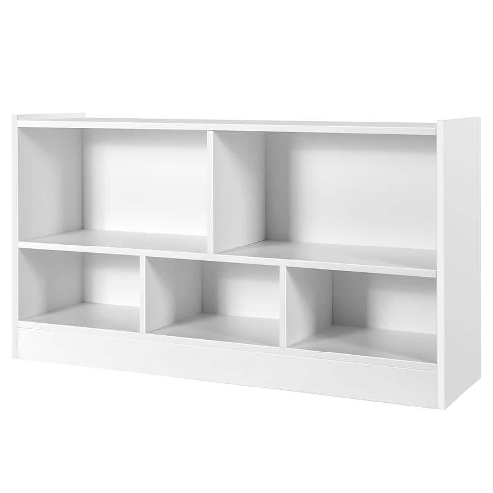 White Wood Kids 5-Cube Toy Storage Cabinet
