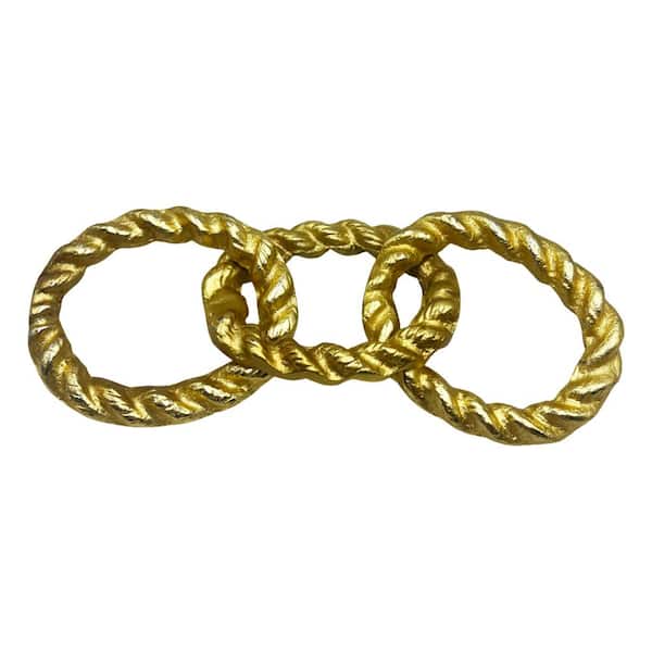 castellousa Twisted Series Gold 2 in. x 3.5 in. Chain Aluminum Metal Decorative Sculpture