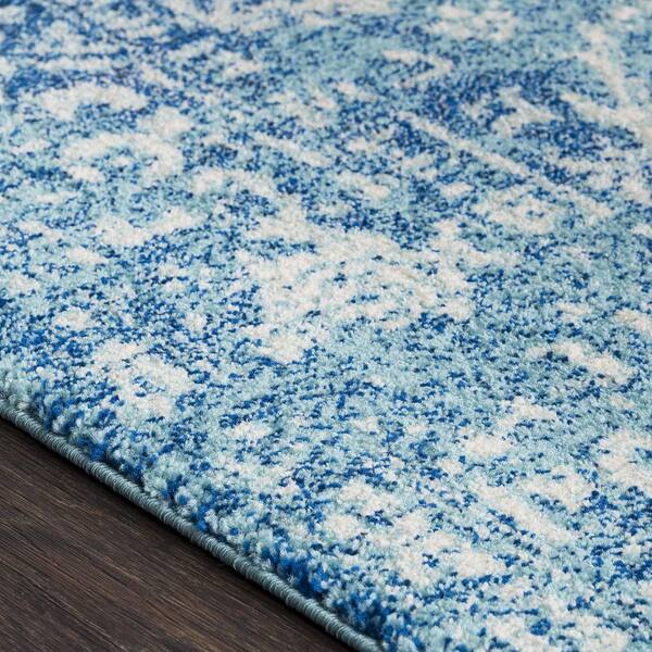 Teal Polypropylene 5 ft. x 7 ft. Abstract Indoor Area Rug A46A1