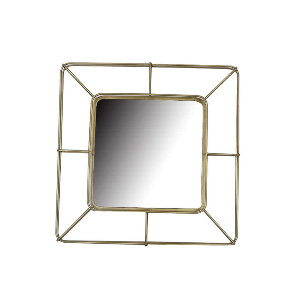 Home Decorators Collection Medium Square Gold Modern Accent Mirror with