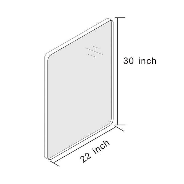 Klajowp 30 in. W x 22 in. H Small Rectangular Framed Wall Mounted Bathroom Vanity Mirror in Brushed Nickel