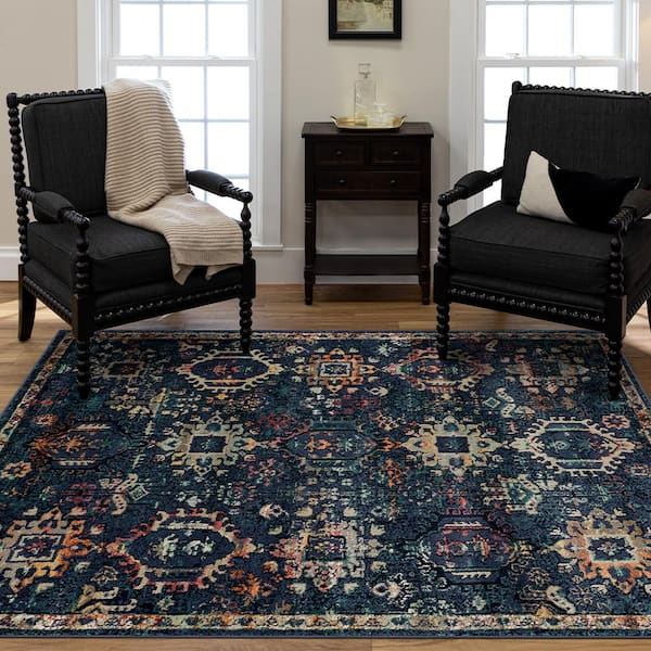 Medallion Blue 10 ft. x 13 ft. Indoor Area Rug