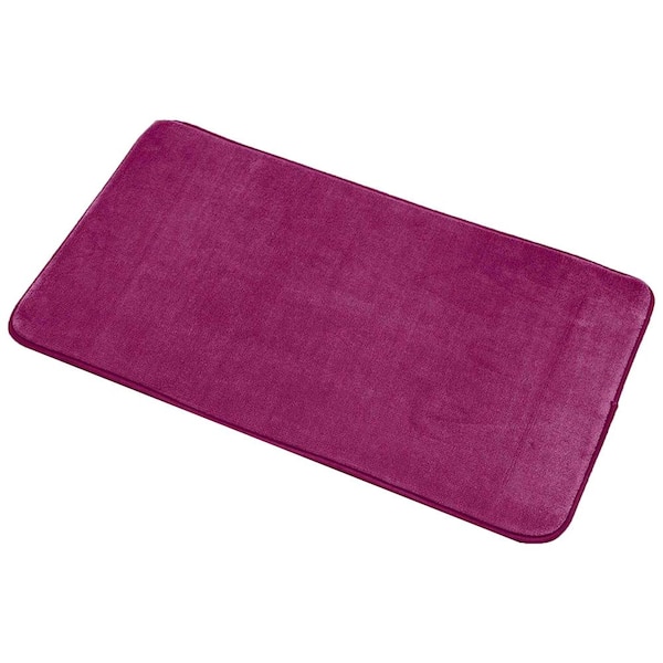 Bath Rug Purple 18 in. x 30 in. Microfiber Non Slip Backing Bath Mat