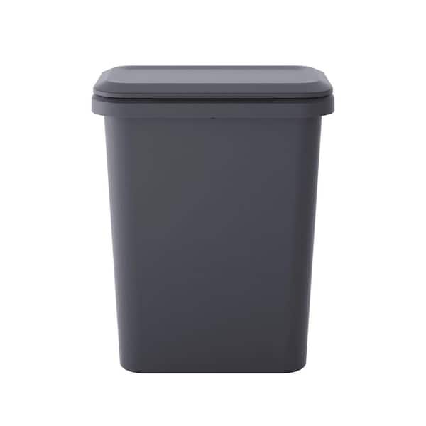 HDX 20 gal. Black Dual Compartment Resin Indoor Trash Can with Lid