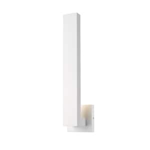 Edge White 18.5 in Outdoor Hardwired Lantern Wall Sconce with Integrated LED
