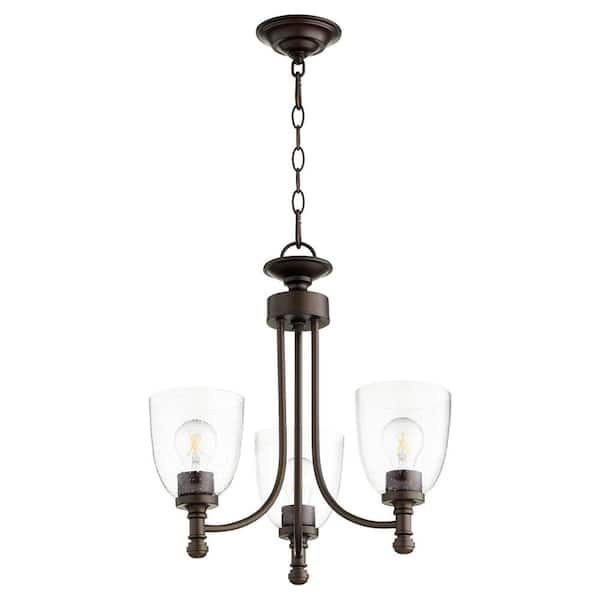 Quorum INTERNATIONAL Rossington 3-Light Oiled Bronze Chandelier with ...