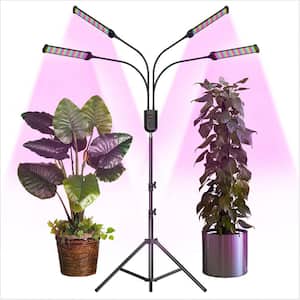 4-Heads Full Spectrum LED Plant Grow Light with Tripod, Color Changing Light