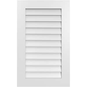 22 in. x 36 in. Rectangular White PVC Paintable Gable Louver Vent Non-Functional
