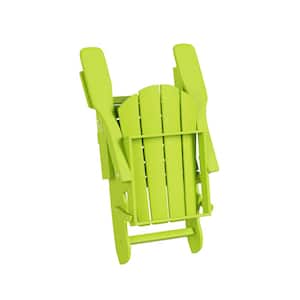 Addison Lime 12-Piece HDPE Plastic Folding Adirondack Chair Patio Conversation Seating Set with Ottoman and Table