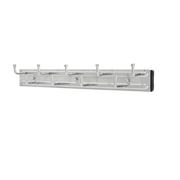 Chrome 14 in. Wall Mounted Pullout Belt Rack with 9-Hooks (2-Pack)