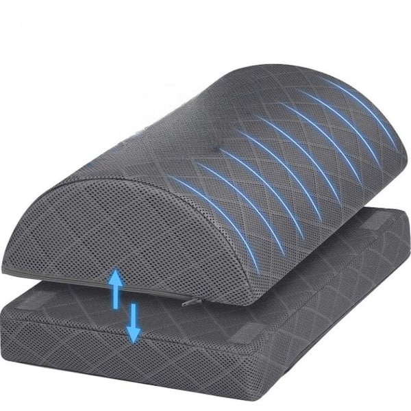 OBJLGEV Foot Rest for Desk and Gaming Accessories with 2 Adjustable Heights and Removable Cover Gray Office Desk Accessories