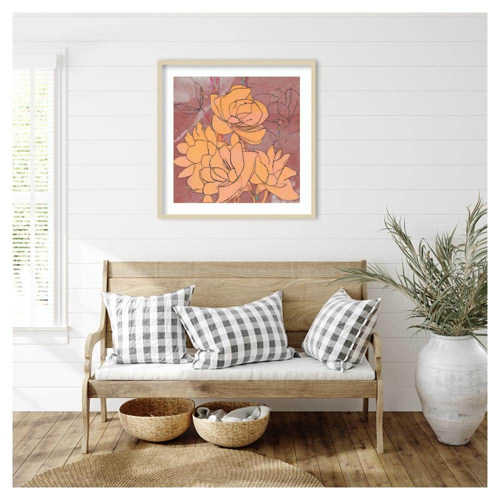 Elena Ray Abstract Pale Roses Framed Giclee Print in Svelte Natural
