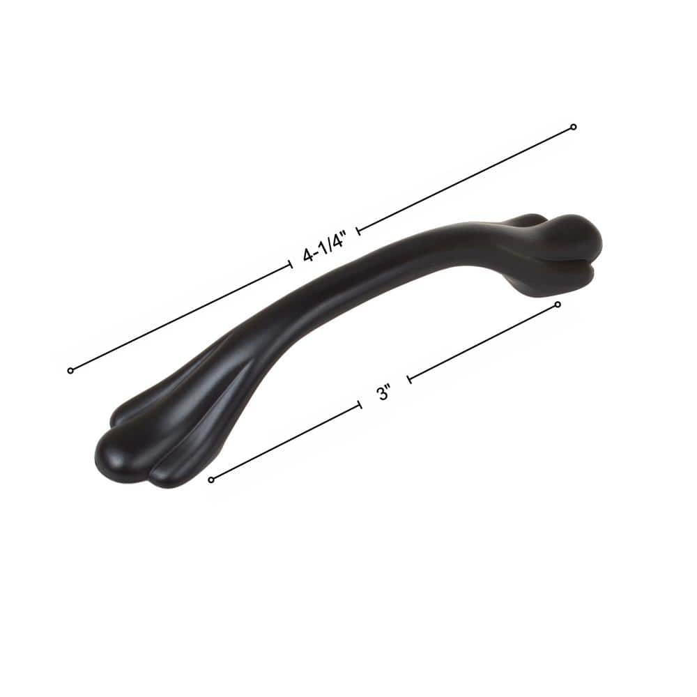 Matte Black Rustic Arch Cabinet Pull with Mounting Hardware