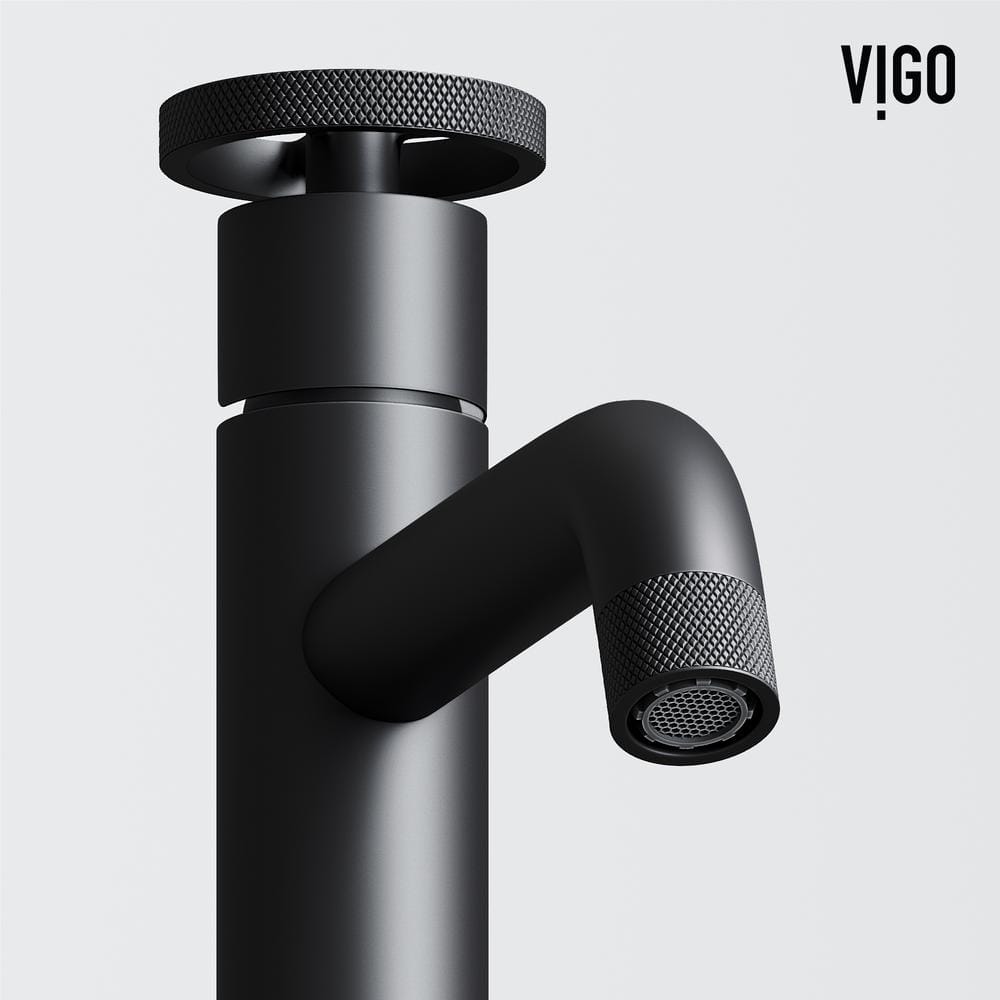 Cass Industrial-Chic Matte Black Nickel Vessel Bathroom Faucet