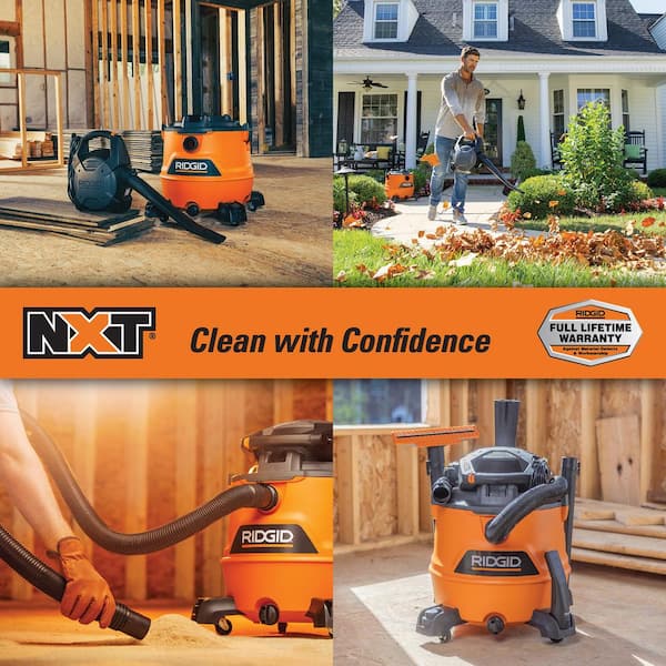 16 Gal. 6.5 Peak HP NXT Shop Vacuum Wet Dry Vac with Detachable Blower, Filter, Locking Hose and Accessories HD1600